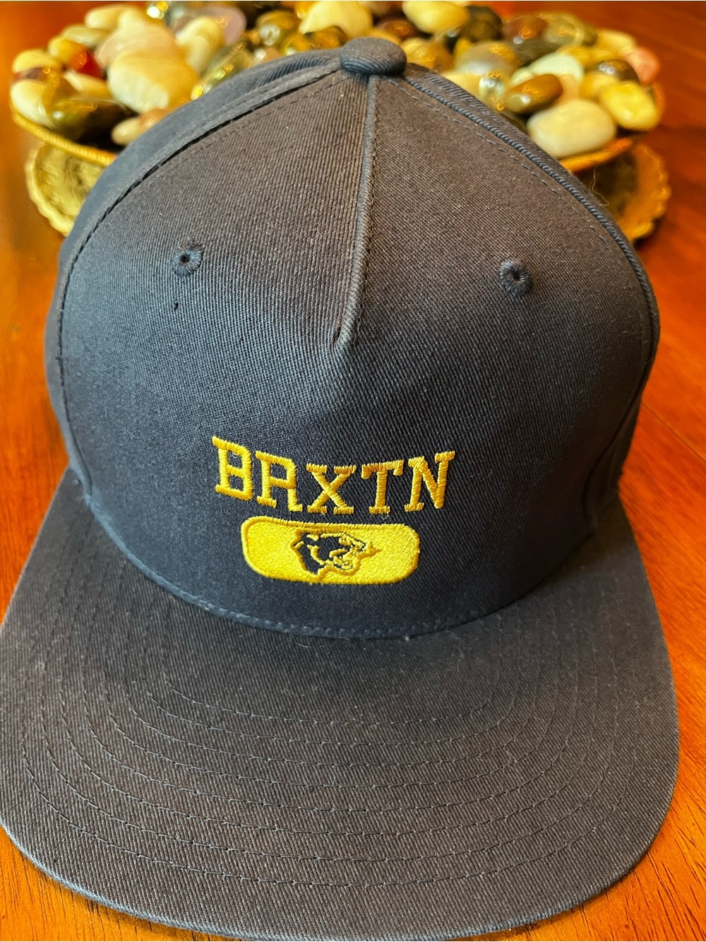 Brixton Men's Navy and Gold Embroidered Cap